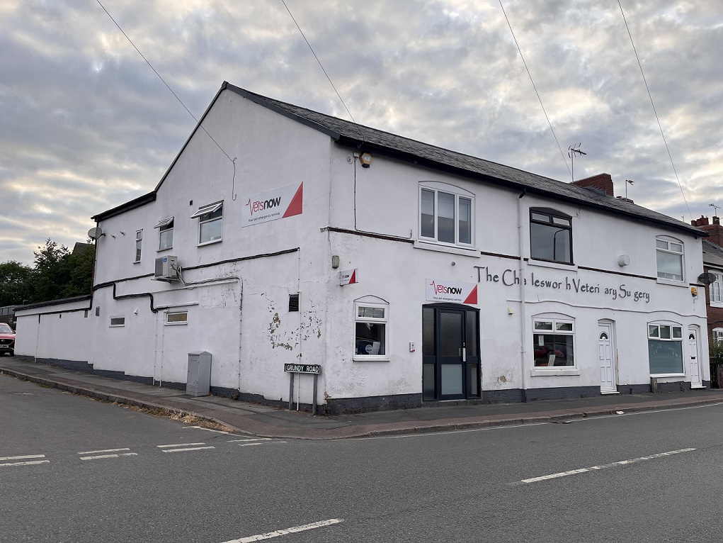Exterior view of the Vets Now Chesterfield partner clinic Exterior view of the Vets Now Chesterfield partner clinic